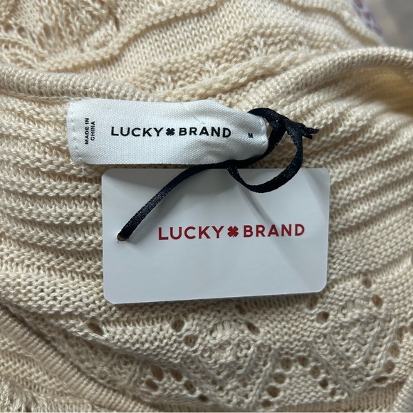 NEW Lucky Brand Crochet Knit Tank Dress Medium Feminine Lightweight FLAW - Picture 8 of 11